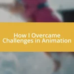 How I Overcame Challenges in Animation