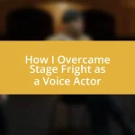 How I Overcame Stage Fright as a Voice Actor